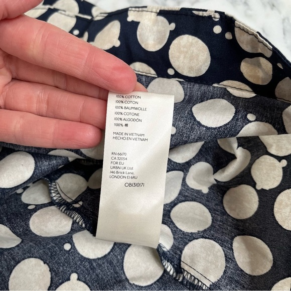 Free People navy blue polka dot 60’s parachute dress pockets open back XS - Picture 13 of 14